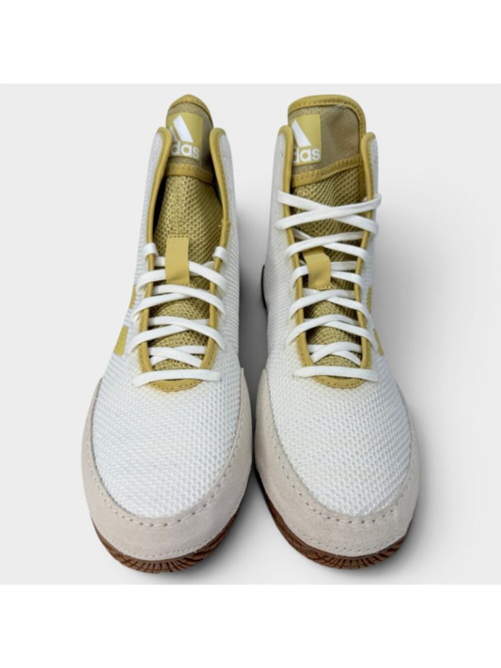 adidas Tech Fall 2.0 Wrestling Shoes White Gold Mens 10 FZ5389 - Picture 4 of 14